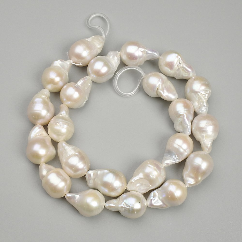 Baroque Pearl Beads with a gasoline shade, diameter 17-19 x 11-11, 5 mm, +/- length 40 cm