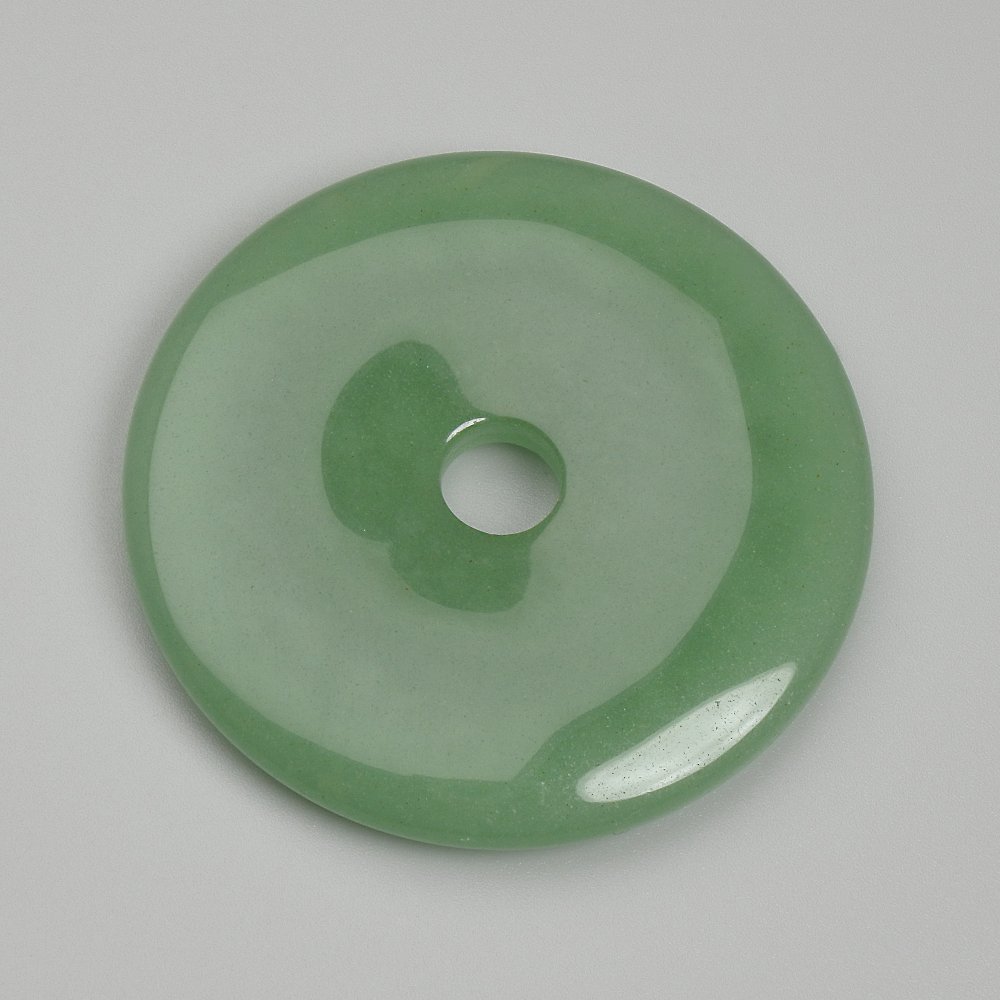 Donut Pendant in Jade, 50 mm diameter, hole diameter 8 mm