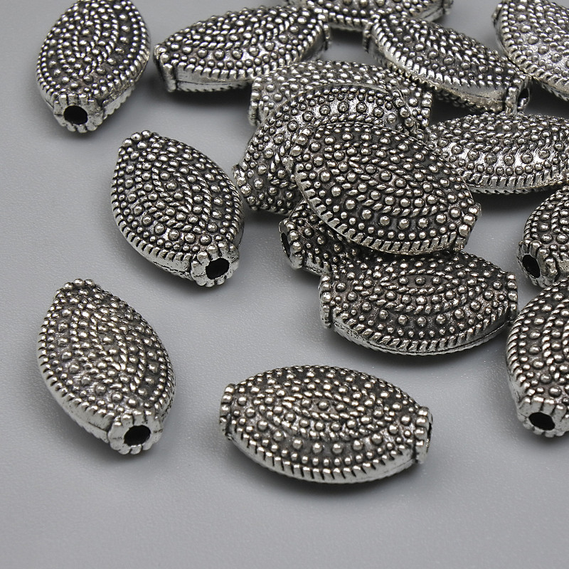 Bead insert finding, silver color, 12.5 × 7 mm, hole diameter 1.7 mm, packaging 20 g ~15 pcs