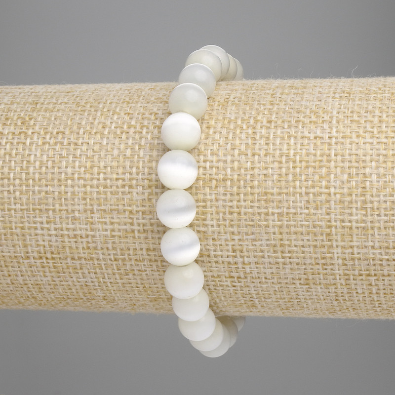 Cat's Eye Bracelet (Synthetic) Smooth Bead, 8 mm diameter, 18 cm length, stretch