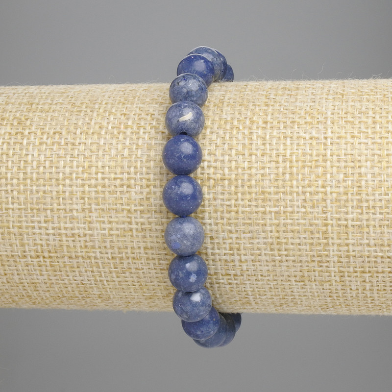 Sponge coral bracelet with smooth 8mm beads, 18 cm length, stretch