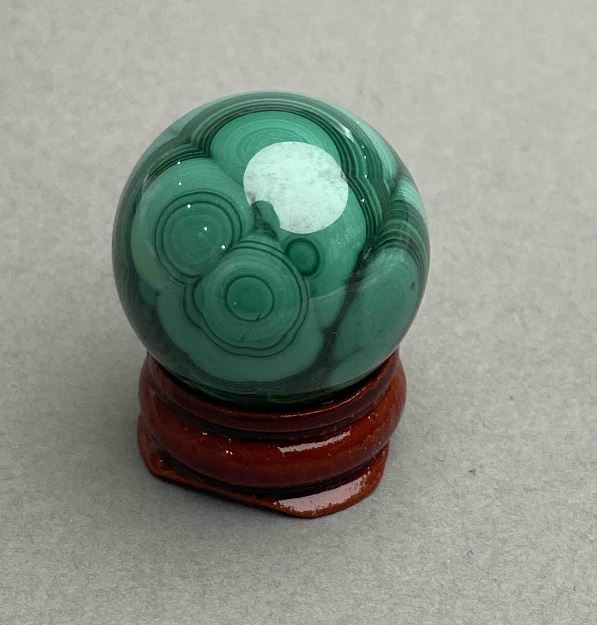 Malachite decorative sphere, diameter 28 mm ± weight 46 g
