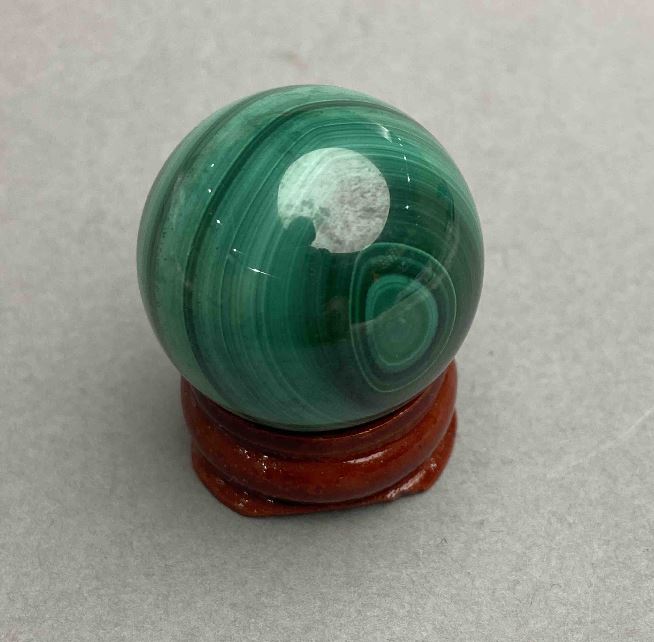 Malachite souvenir sphere, diameter 28mm ± weight 46 g