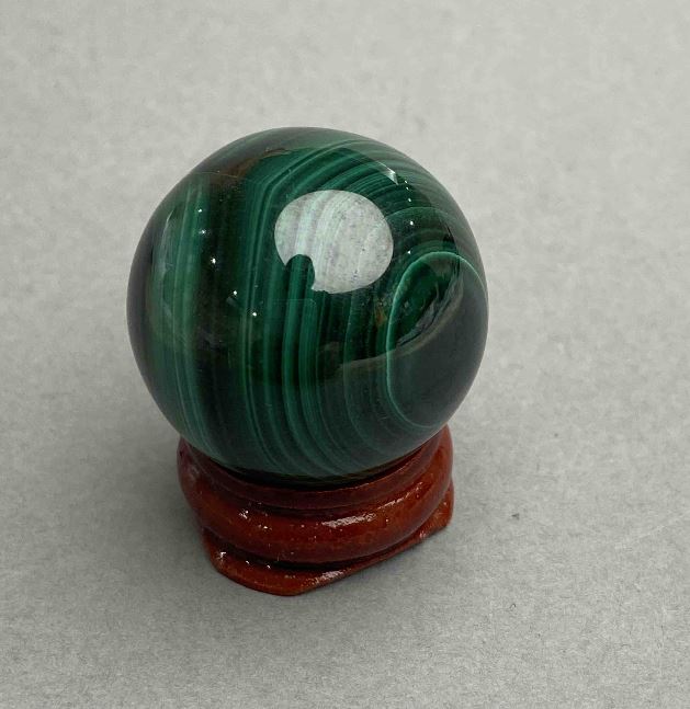 Malachite souvenir sphere, diameter 30 mm, approx. 58 g