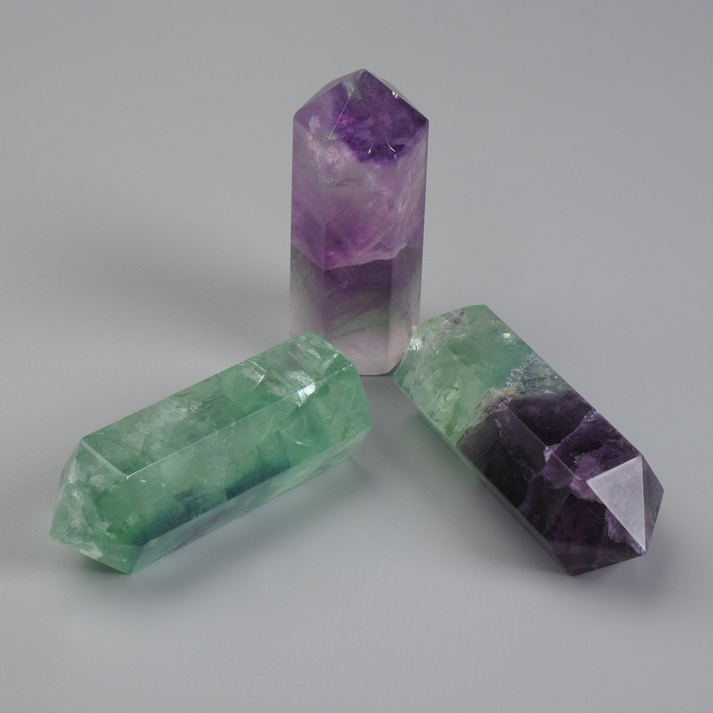 Fluorite Natural Stone Souvenir Pencil, diameter 50×23 mm ± (price per piece)