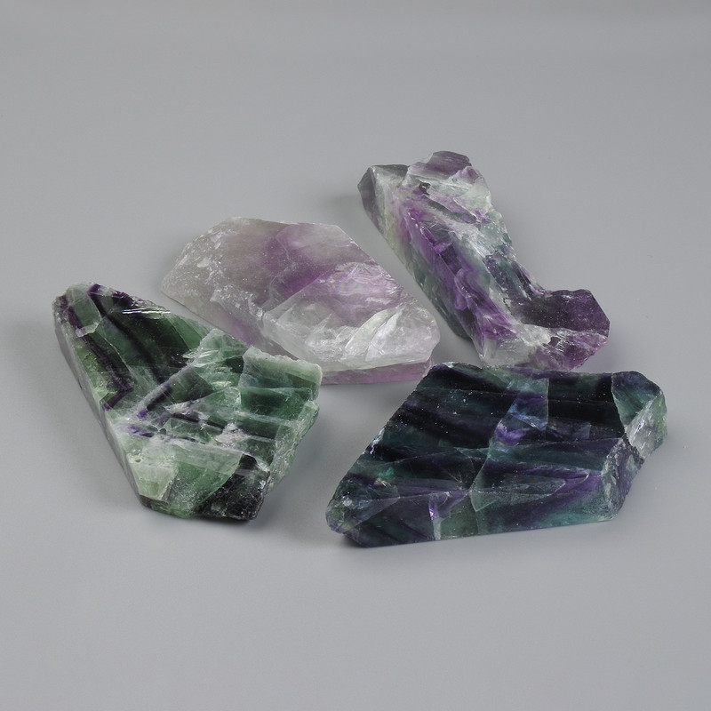Natural Fluorite Souvenir Plate 85-90 x 35-39 x 11 x 13 (assorted sizes) (Price per 100 g)