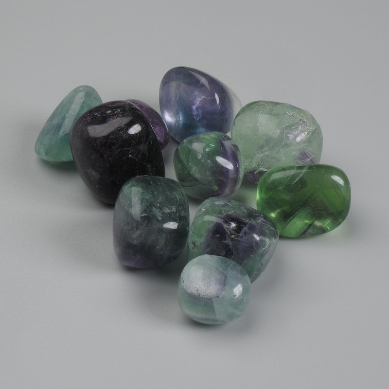 Fluorite natural stone faceted bead, diameter 18-25 × 10-22 × 8-20 mm +/- (assorted sizes) (Price per 100 g)