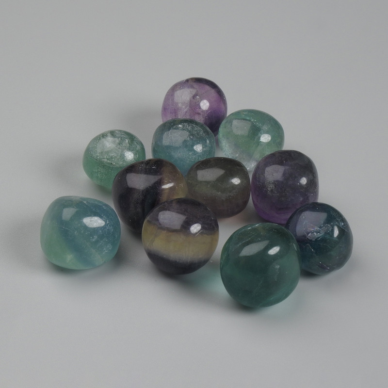 Faceted Fluorite Natural Stone, Dimensions 14-20 x 15-18 x 15-18 mm ± (assorted sizes) (Price per 100 g)