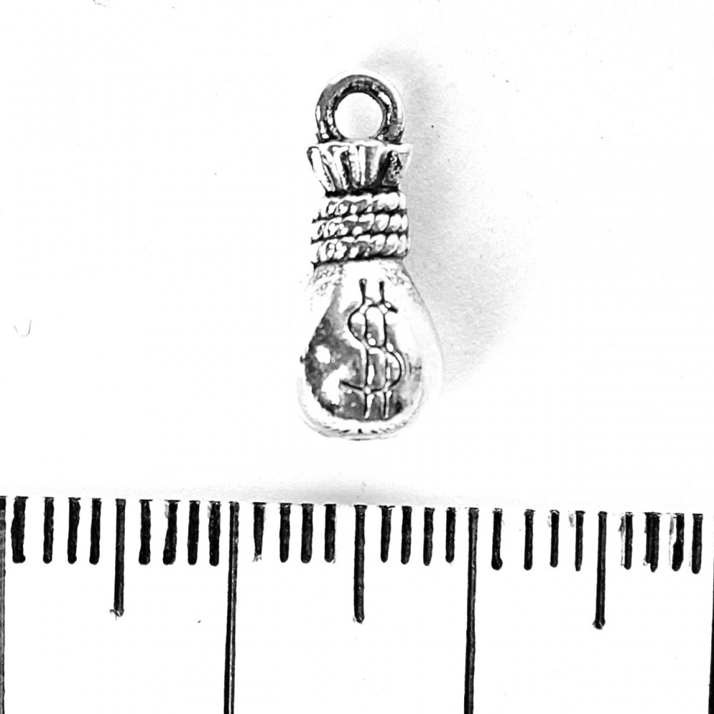 Money Bag Pendant 15x6mm Pack 20 g ±13 pcs
