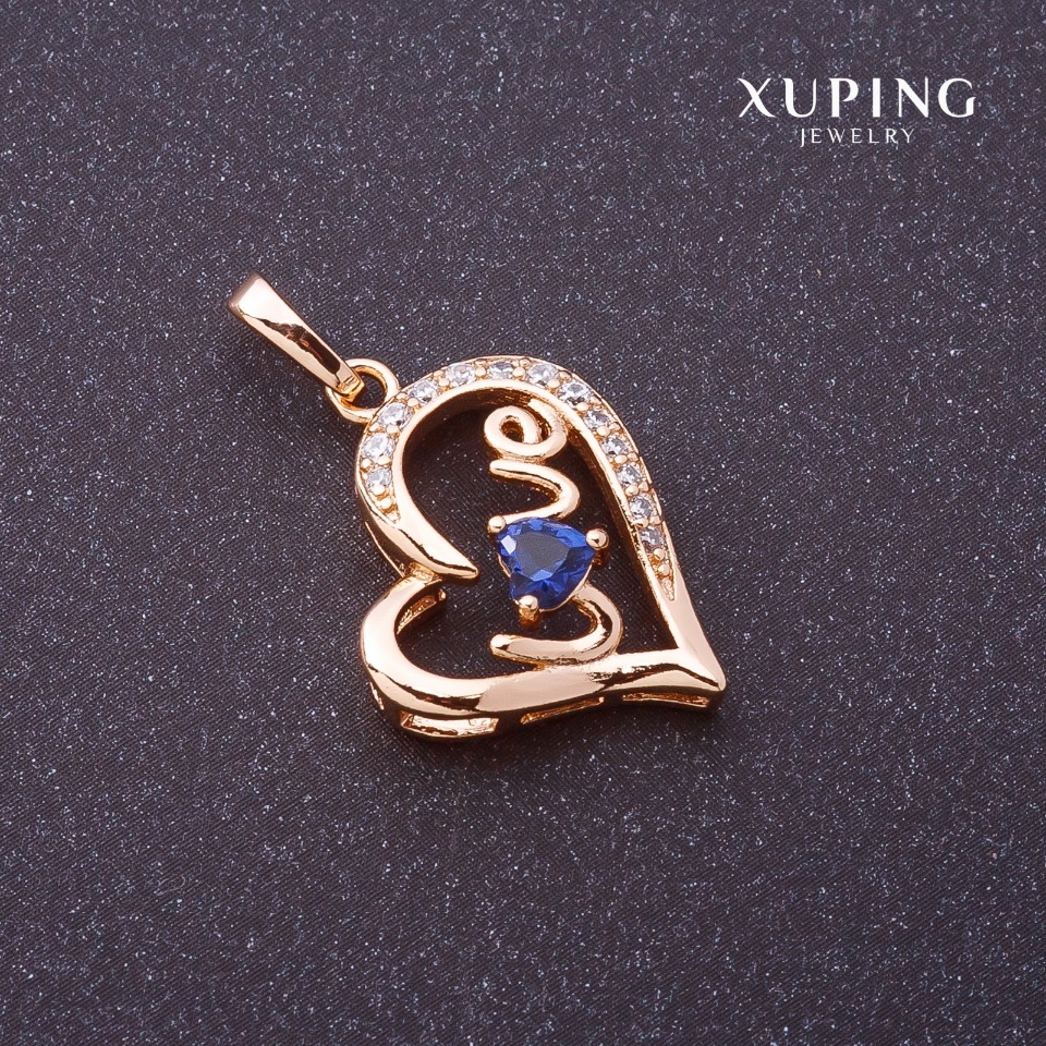Xuping Love pendant blue stone color "gold" 27x16mm