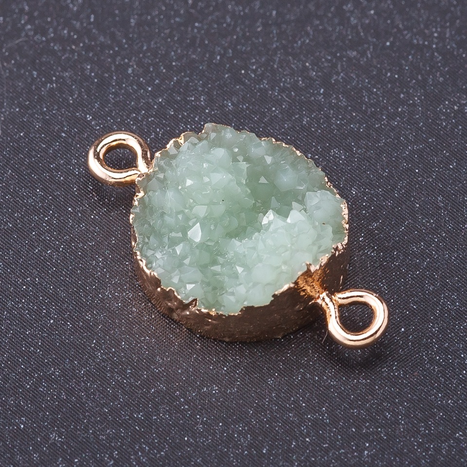 Конектор "Нефритовий Сніг" колір металу "золото" L1мм, діаметр 14мм пластик