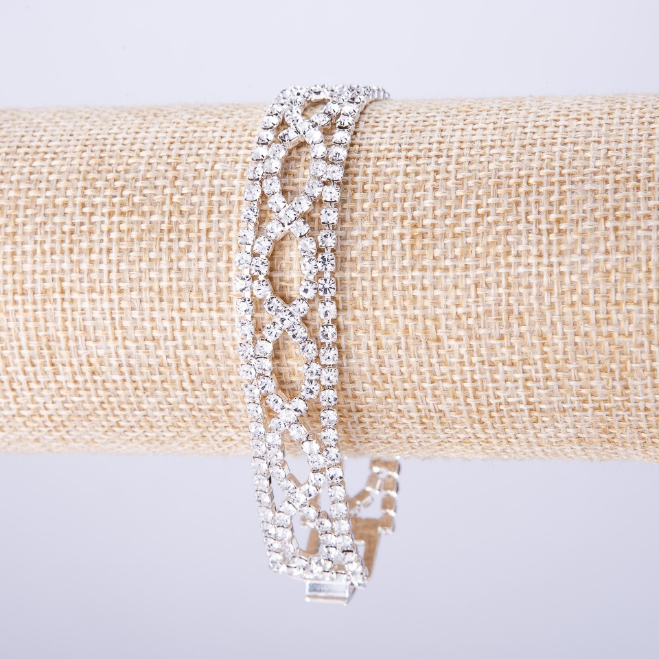 Crystal bracelet 'Wheat Spike', length 20 cm, width 14 mm
