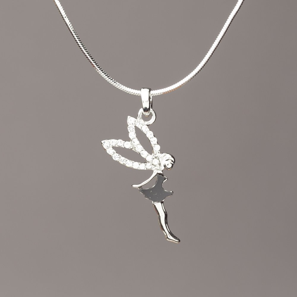 Pendant 'Elfina' on a 50 cm rope chain, black glass, 26 × 12 mm, gray metal