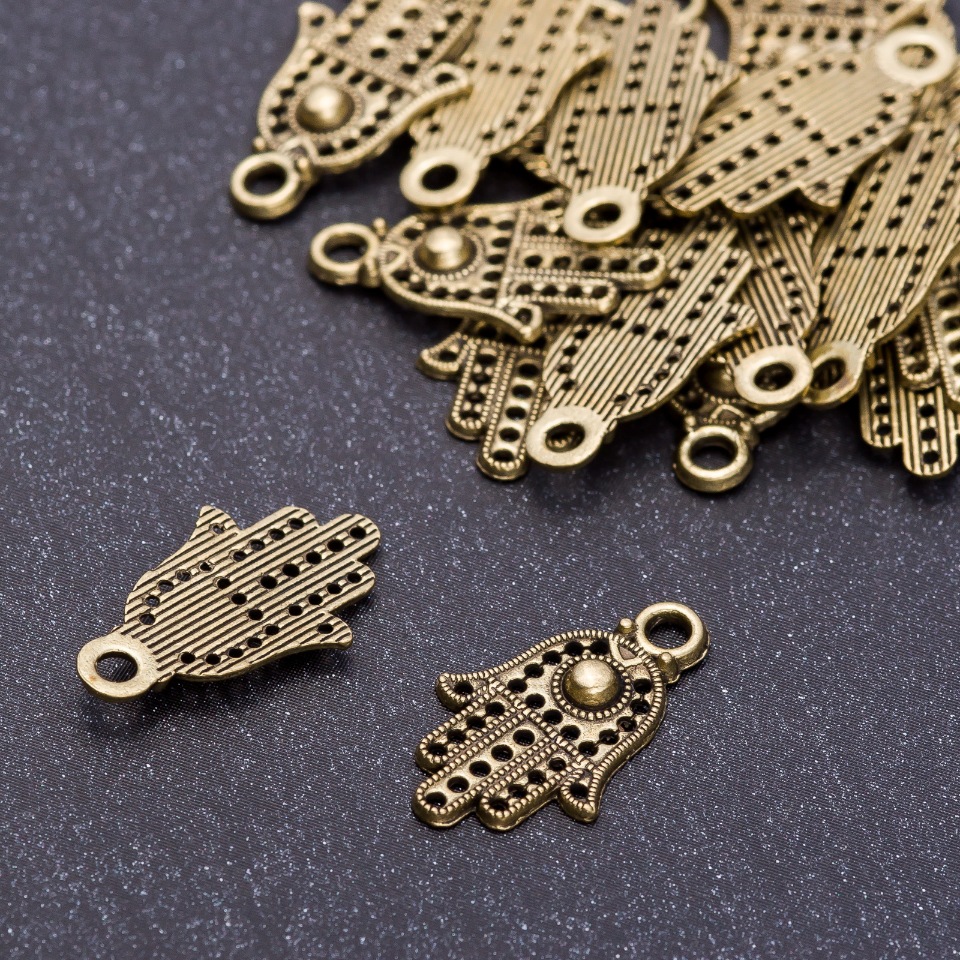 Pendant hardware Palm "Bronze", diameter 12 mm, length 20 mm, hole Ø 3 mm, packaging 20 g ± 36 pcs