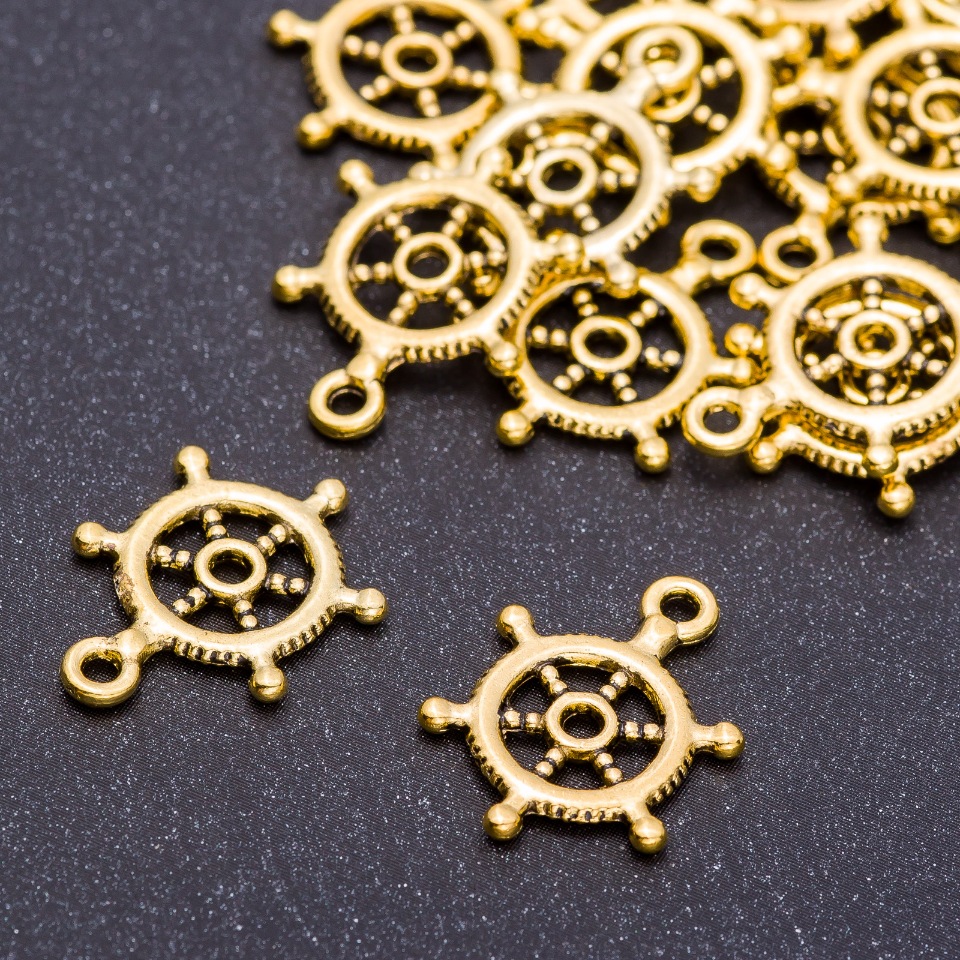 Фурнітура підвіска "Штурвал", діаметр 15мм, довжина 20мм dотв-я, 5мм фасування 20гр. + - 21шт