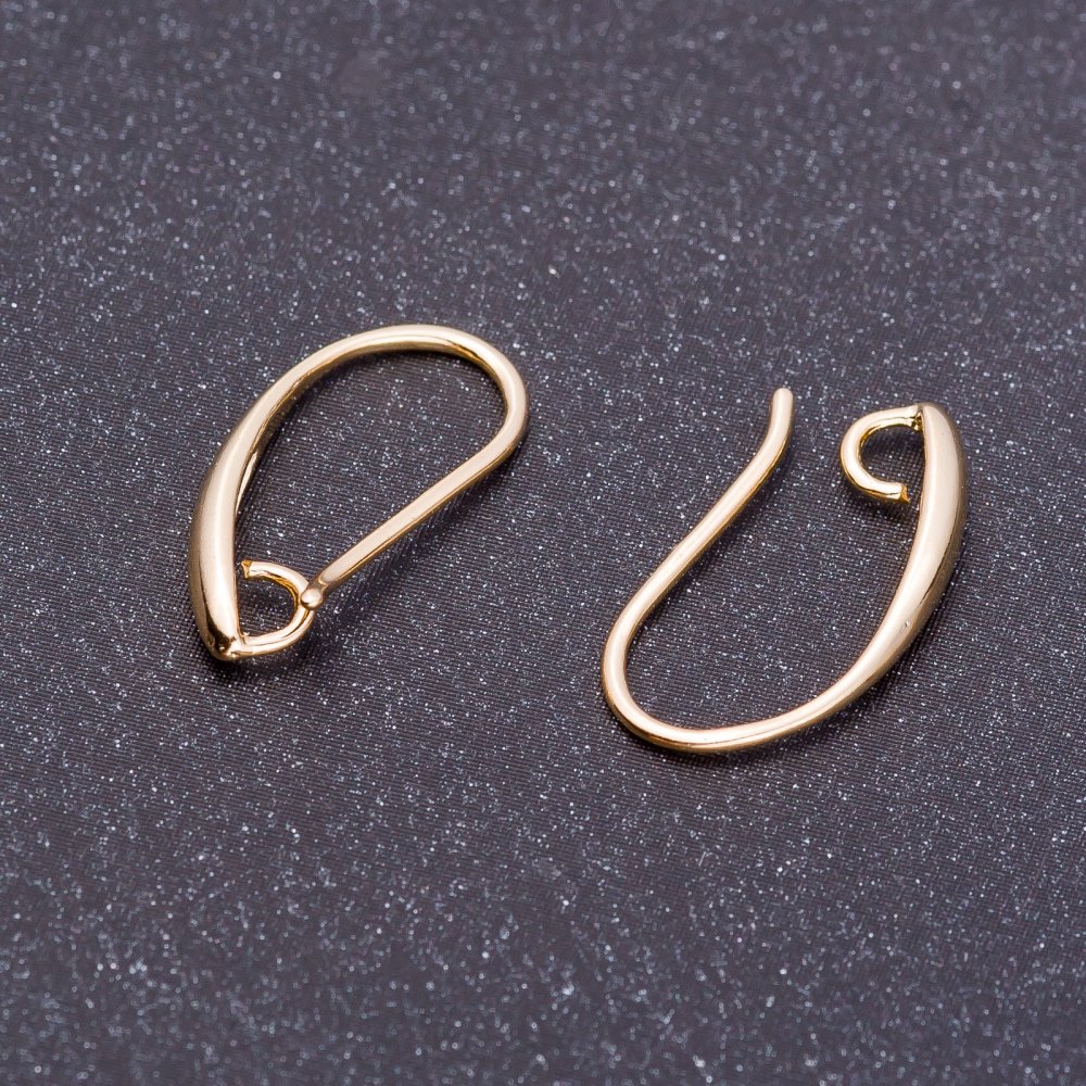 Ear Wires for Earrings, 18mm Length, Color "Light Gold"