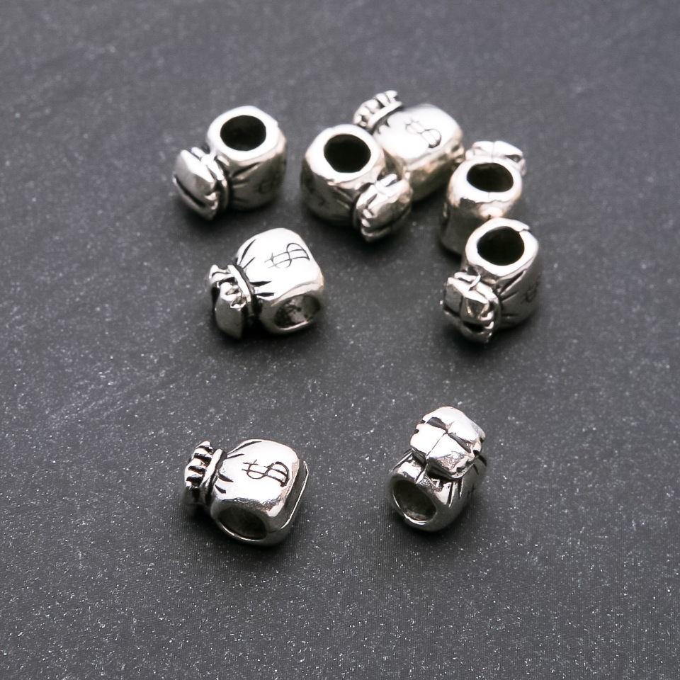 Bead Insert 'Money Pouch' Pandora style, size 11×9 mm, hole diameter 4.5 mm, packaging 20 g +/- 8 pcs