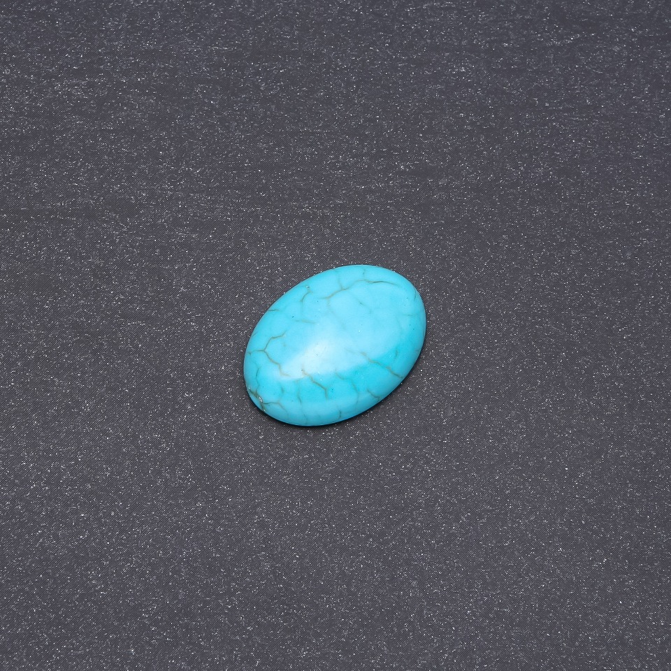 Cabochon stone "Turquoise" (pressed) 25x18mm
