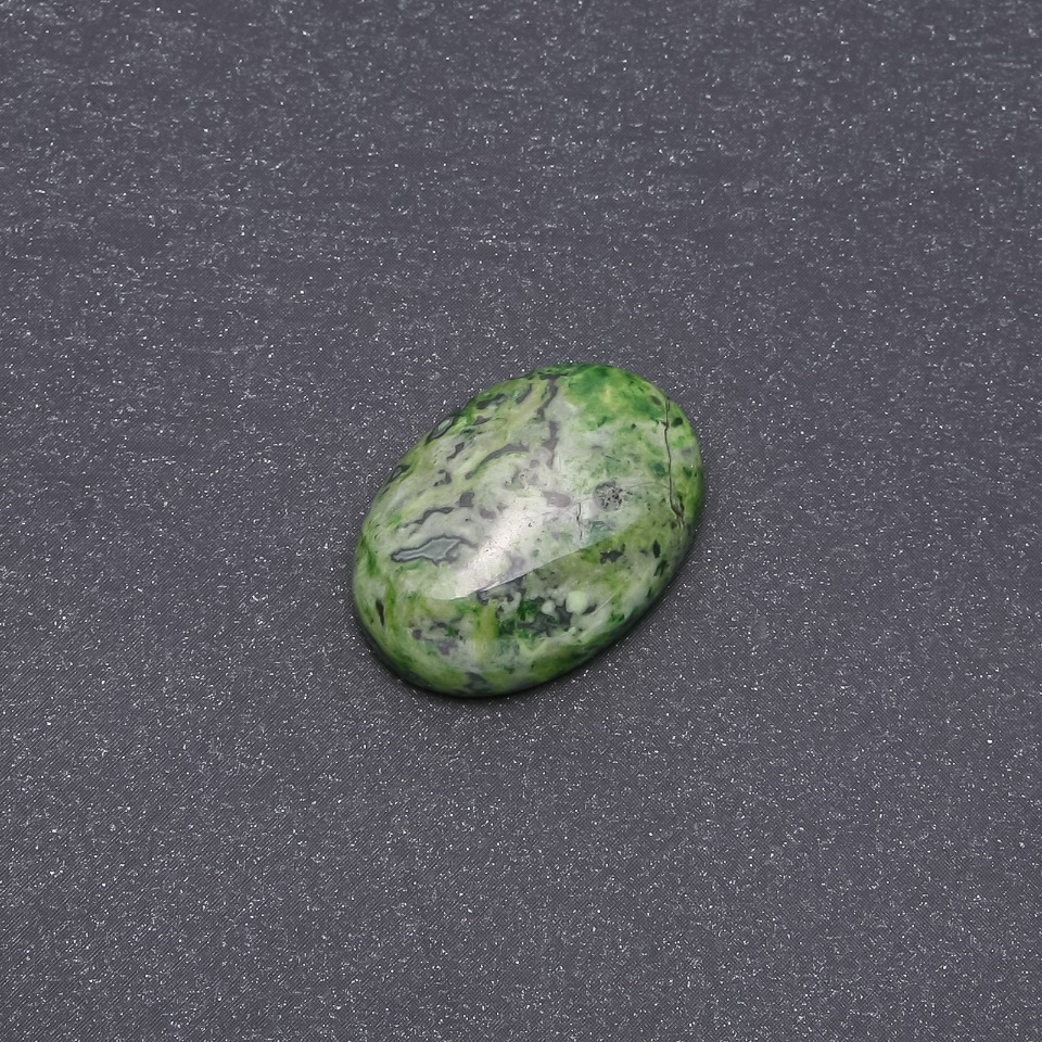 Cabochon gemstone Green Jasper (synthetic) 25x18mm