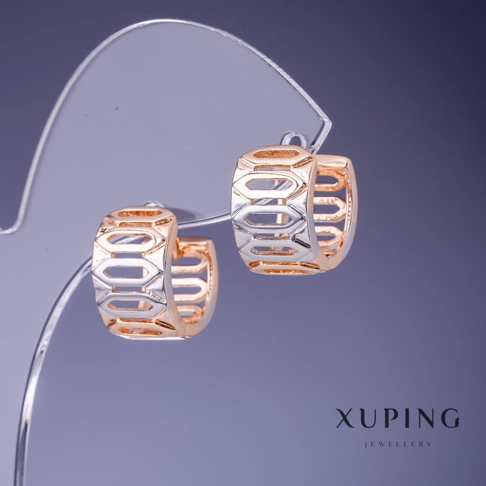 Xuping Earrings 9x15mm '18K Gold Plating' Rhodium