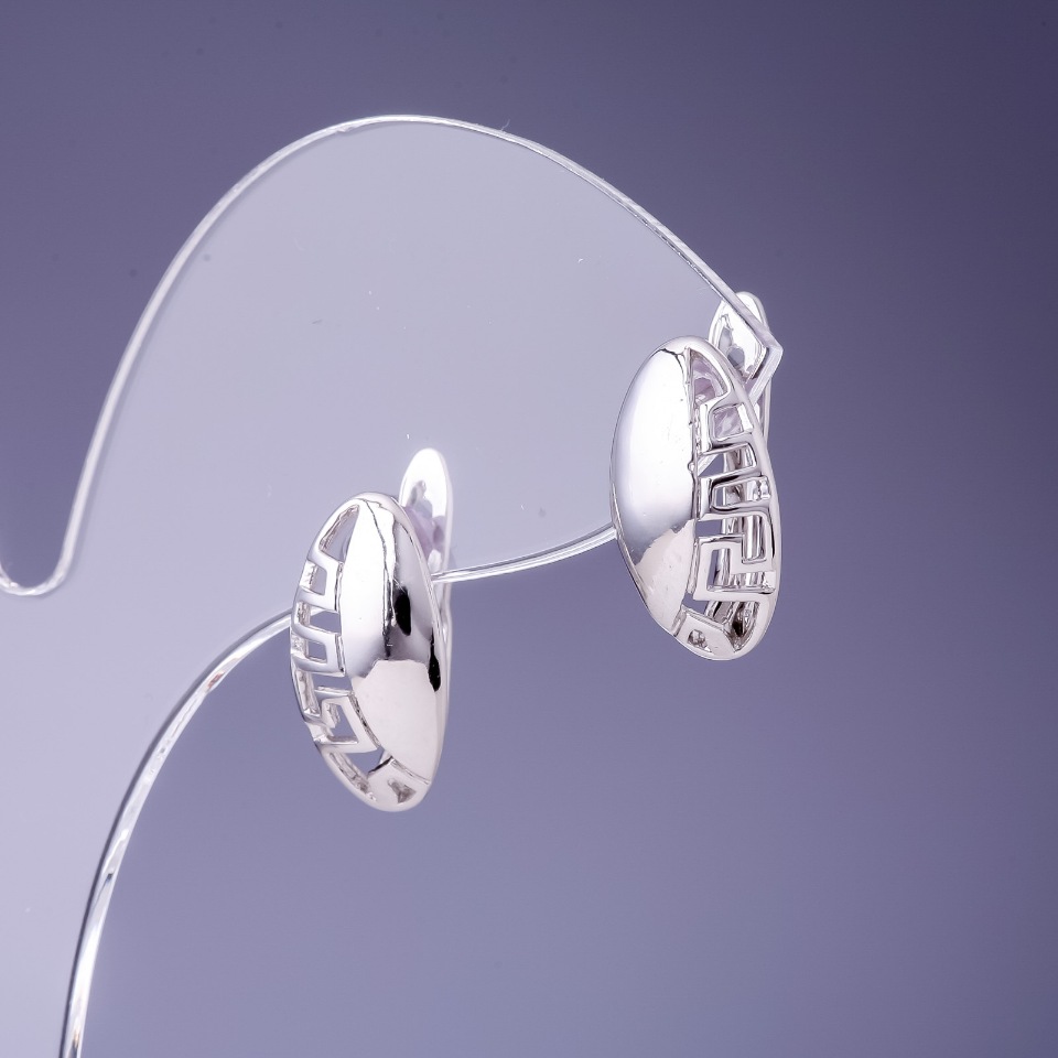 Xuping 16x8mm Rhodium Earrings