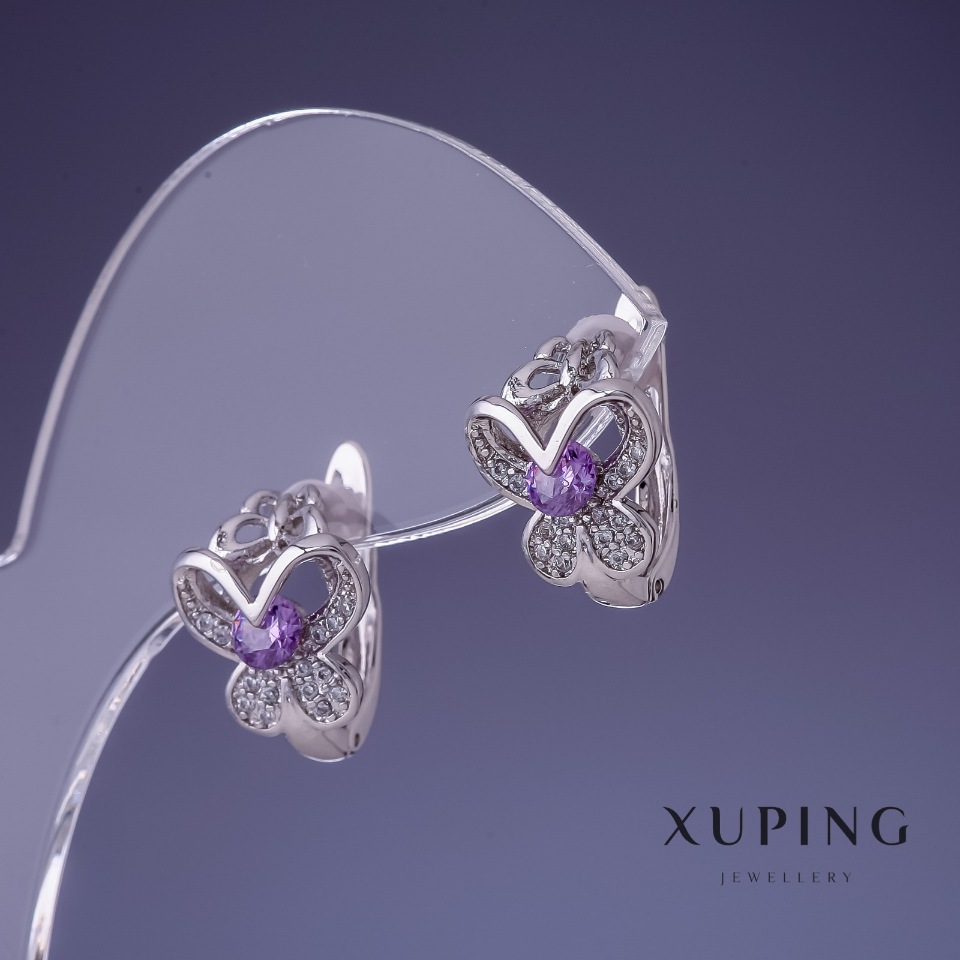 Xuping Earrings 15x11mm Rhodium-plated