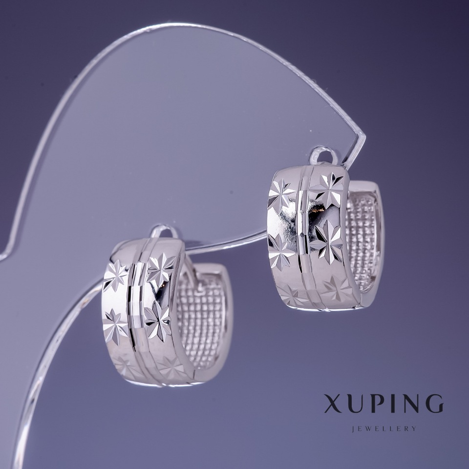 Earrings Xuping 8x15mm rhodium