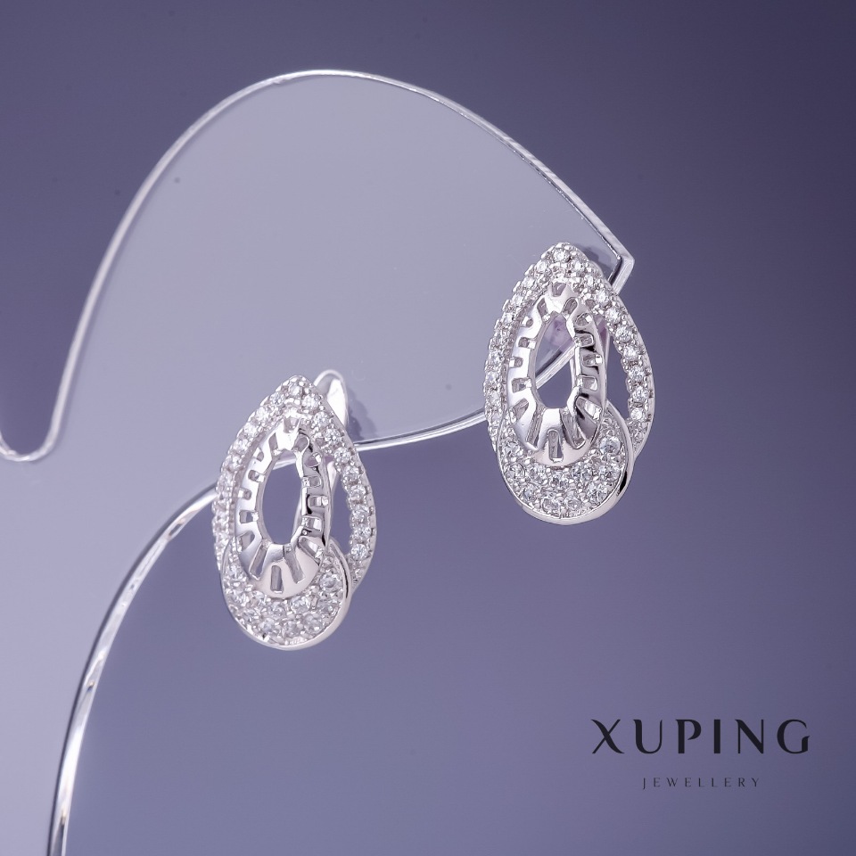 Xuping Rhodium Earrings 10x17mm
