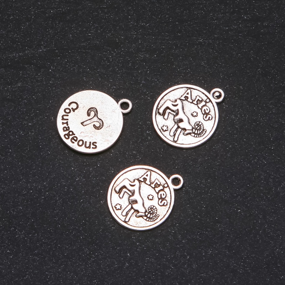 Pendant fittings Zodiac Aries, 17 mm diameter, packaging 20 g ± 12 pcs
