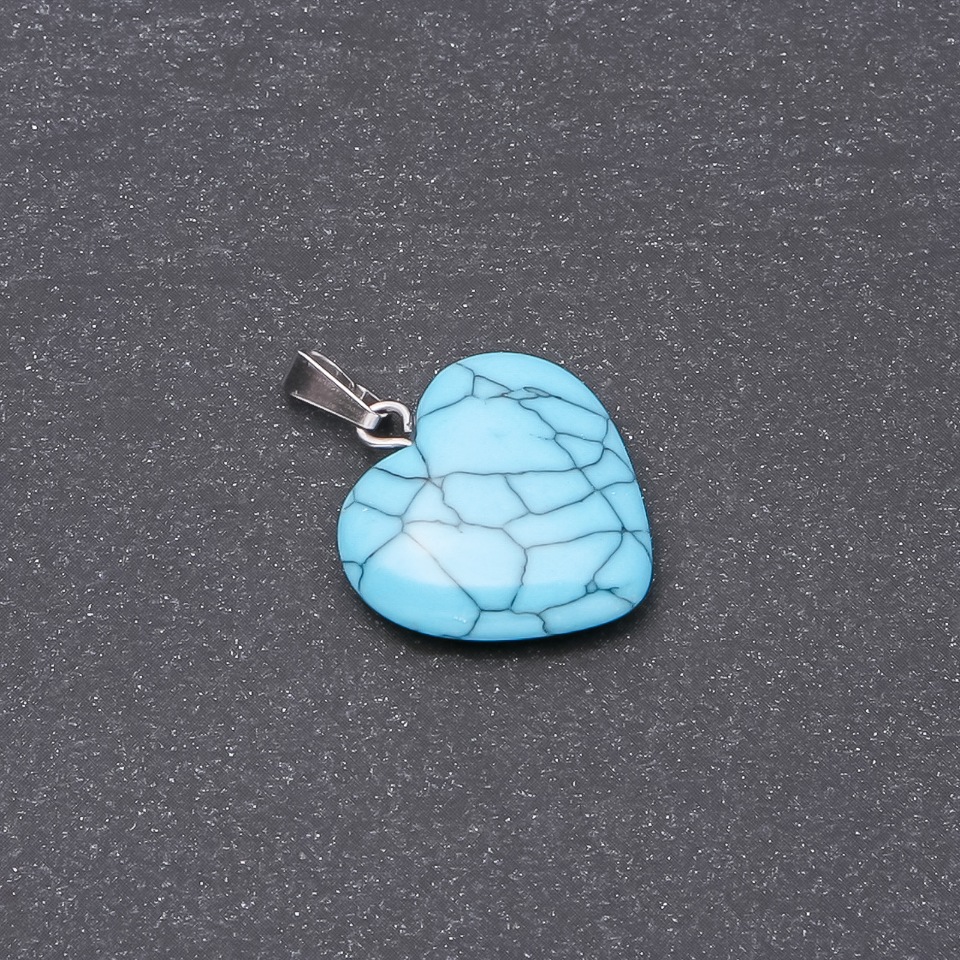 Heart Pendant Blue Turquoise (Pressed) 19x19x26 mm