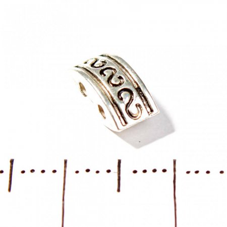 Вставка між намистинами прямокутна двояко опукла на 2 нитки метал d 10х5мм фас. 20гр, + -25шт