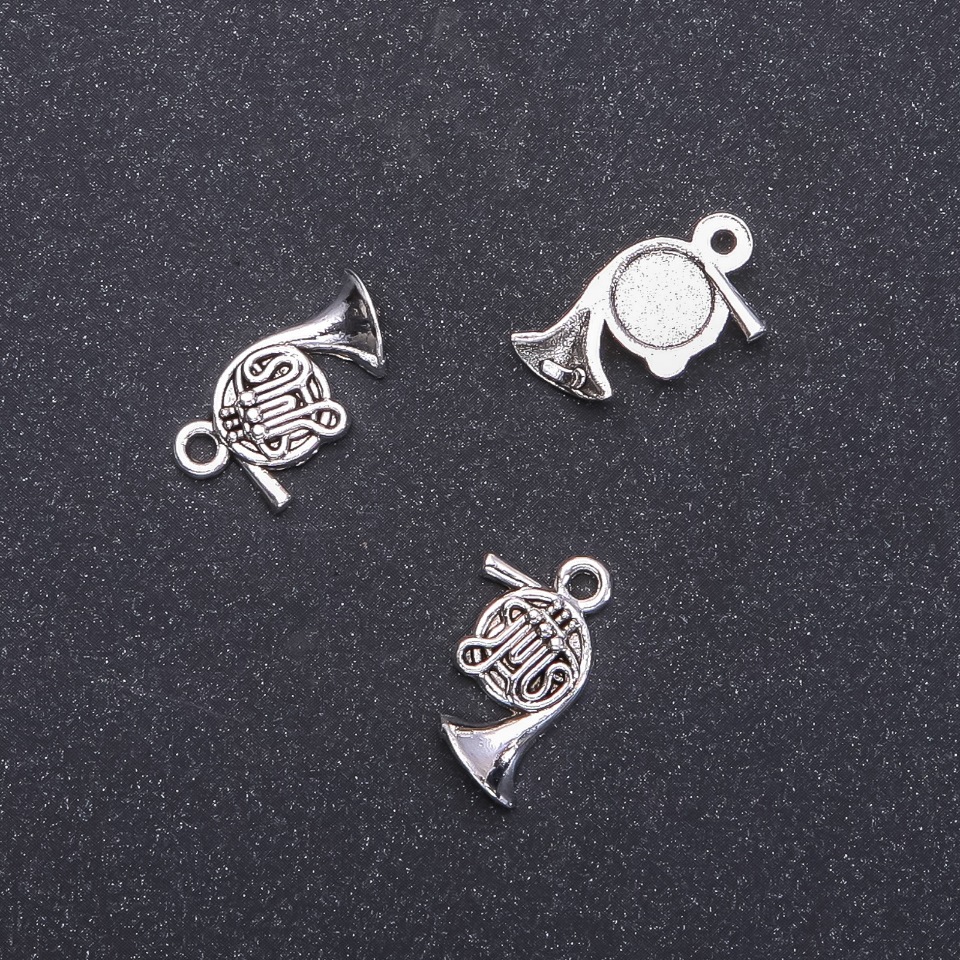 Pendant hardware 'French Horn Tube', 16 mm diameter, 12 mm length, 1.8 mm diameter, packaging 20 g, 26 pcs. (+ -)