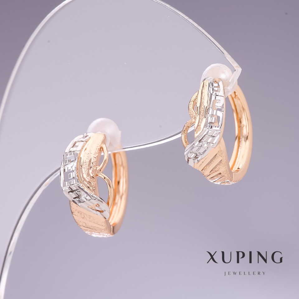 Xuping Earrings 15x7 mm Rhodium, 18K Gold Plating
