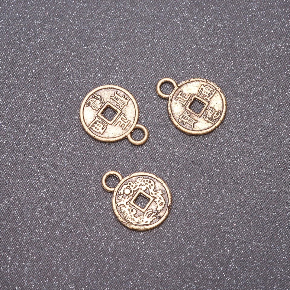Bronze Coin Pendant Findings, diameter 10×13 mm, packaging 20 g ± 52 pcs