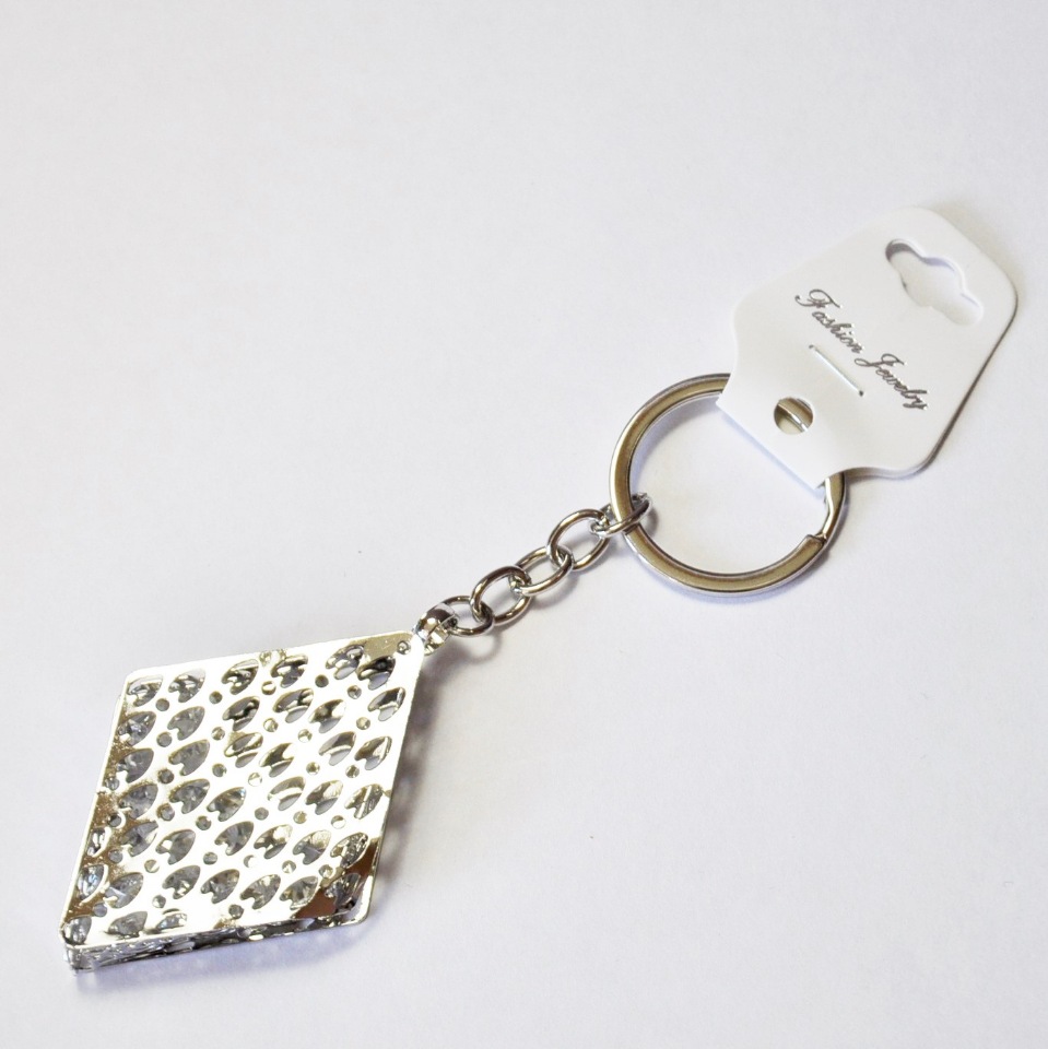 Women's keychain 'Glitter' gray metal