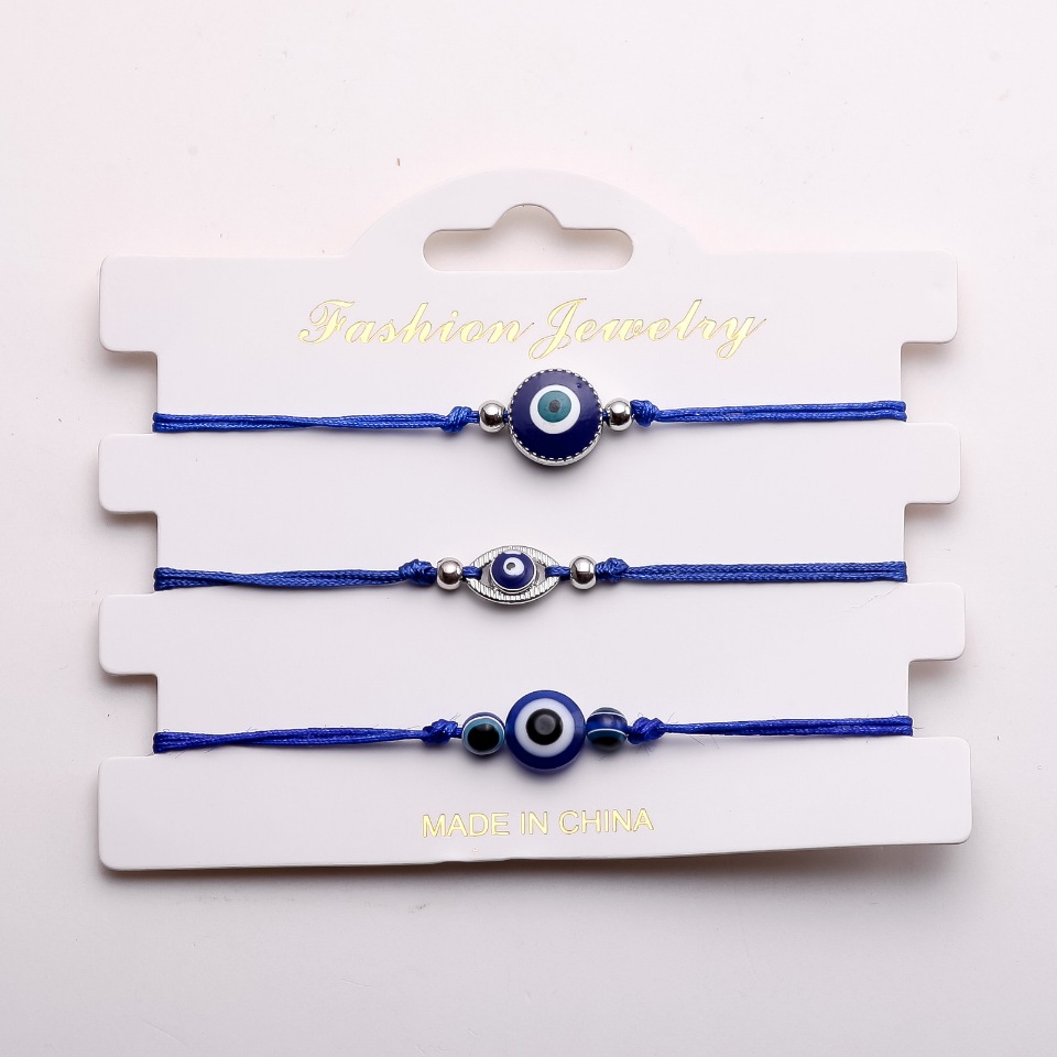 Adjustable Cord Bracelets 'Eye' Pack of 3