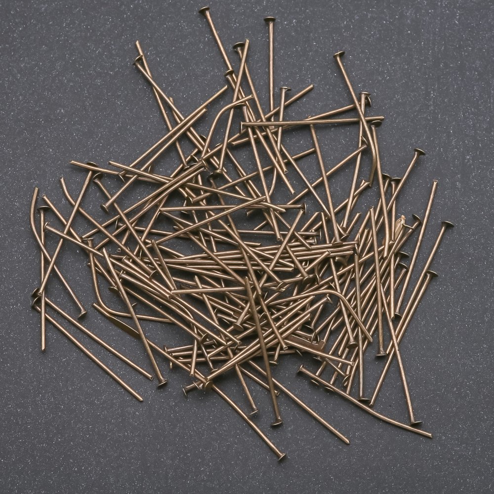 Pin Findings, 26 mm Length, Bronze-Toned with 'Tack' Head, 0.5 kg