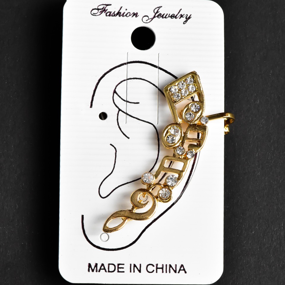 Каф на вушко, довжина 40мм жовтий метал