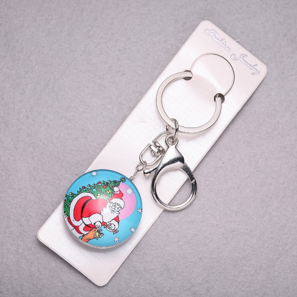 Keychain Santa Claus with a Christmas Tree, 10 cm long