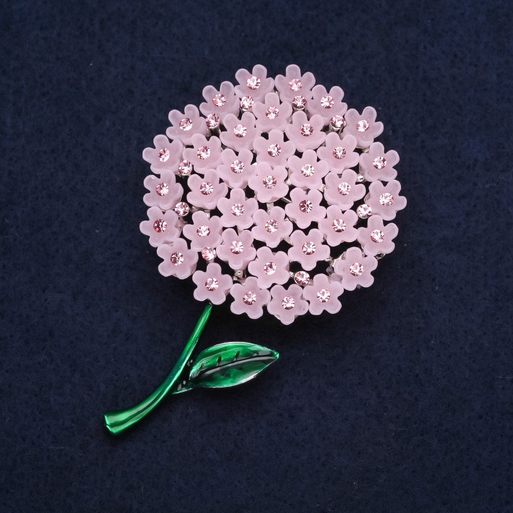 Brooch flower 'Pink Hydrangea' 60×40mm
