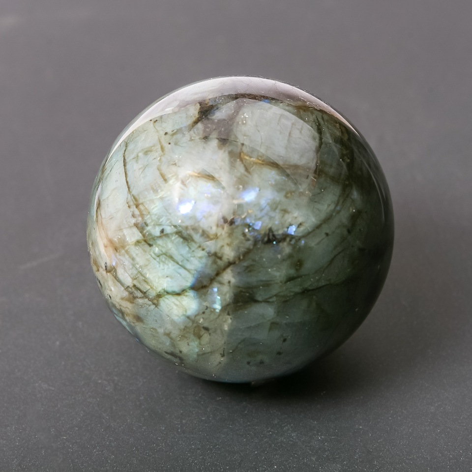 Labradorite souvenir sphere assortment of sizes, from 500 g. (price per 100 g)