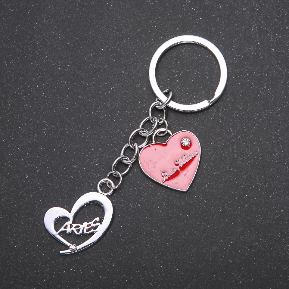 Heart Keychain in Silver Metal Color