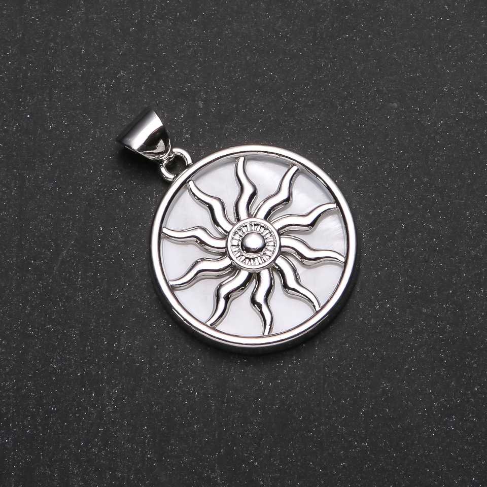 Pendant Yarilo White Mother-of-Pearl, 32 mm diameter