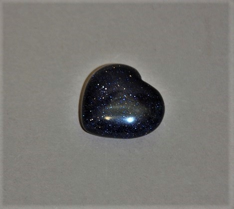 Blue Sand Aventurine Souvenir Stone - Night of Cairo, Heart-Shaped, 37×40 mm (±)