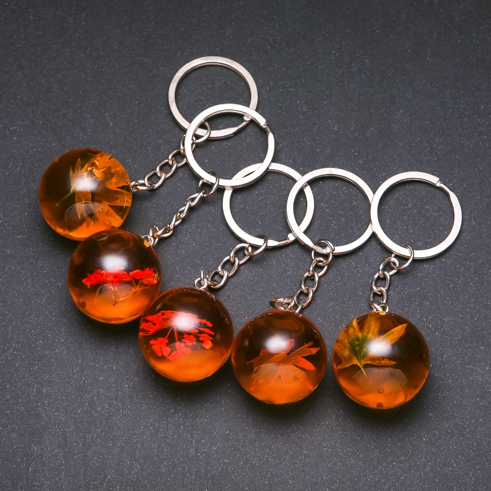 Keychain Flowers in Resin Assortment, 9 cm long (price per piece)