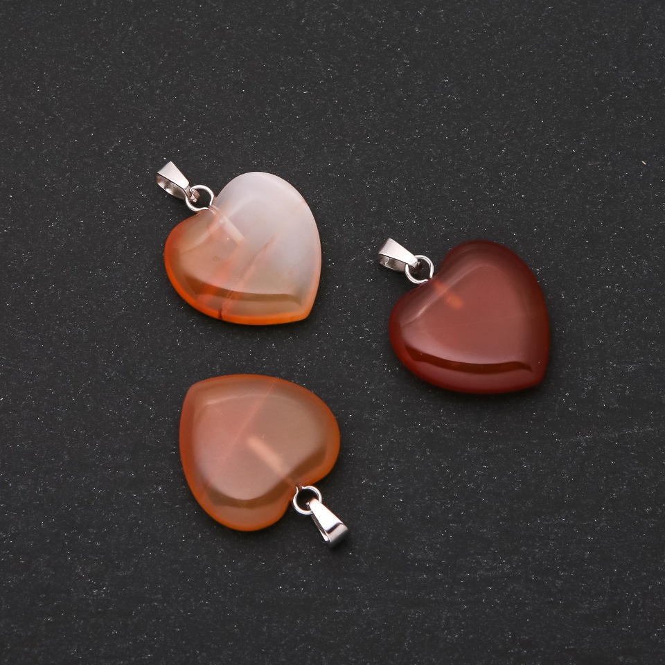 Heart Pendant made of natural carnelian 28×19×19 mm (+-)