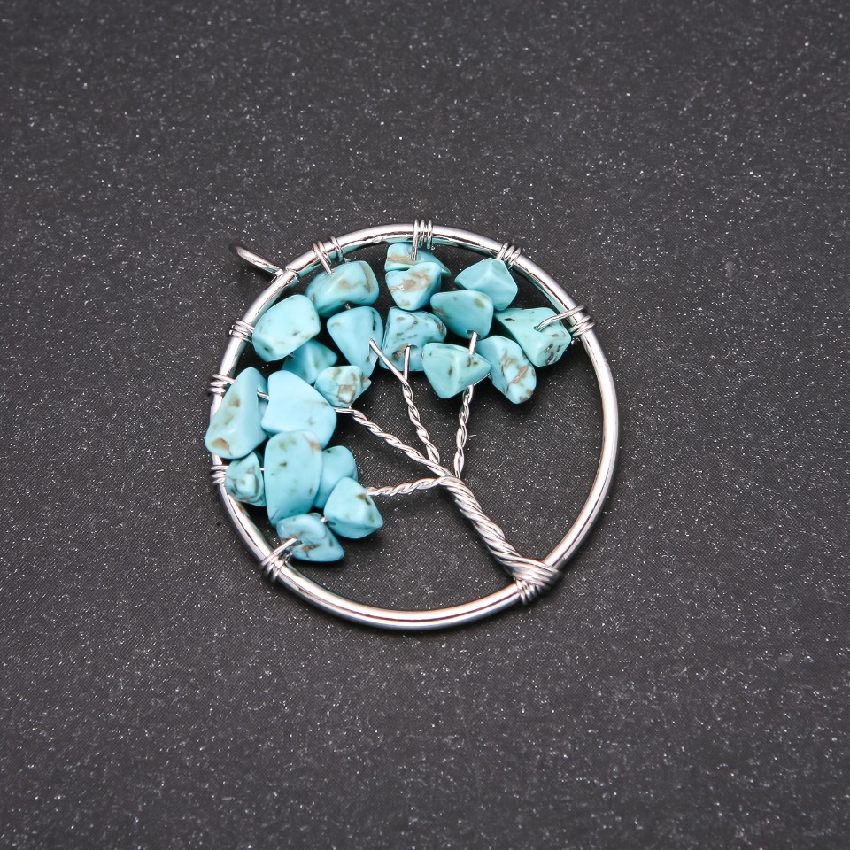 Pendant "Tree of Happiness" Turquoise, diameter 30mm