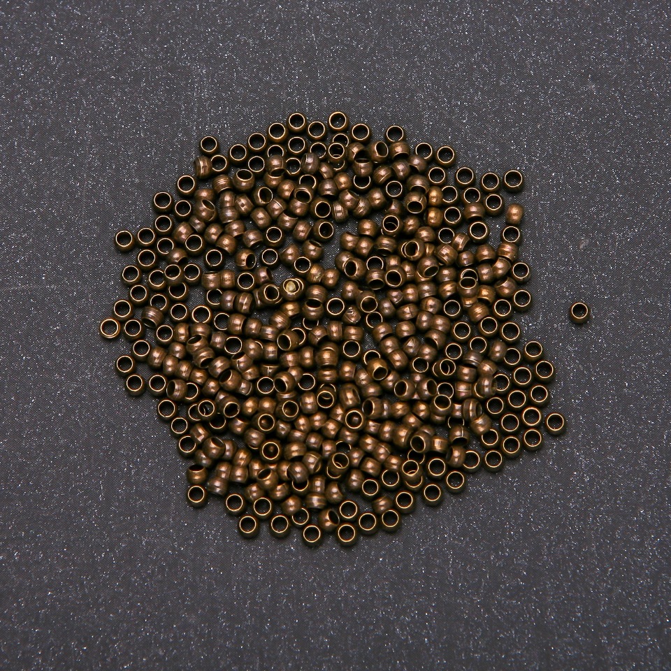 Crimp Fixers 'Zakhypy', diameter 2.5 mm, bronze color, 6 g