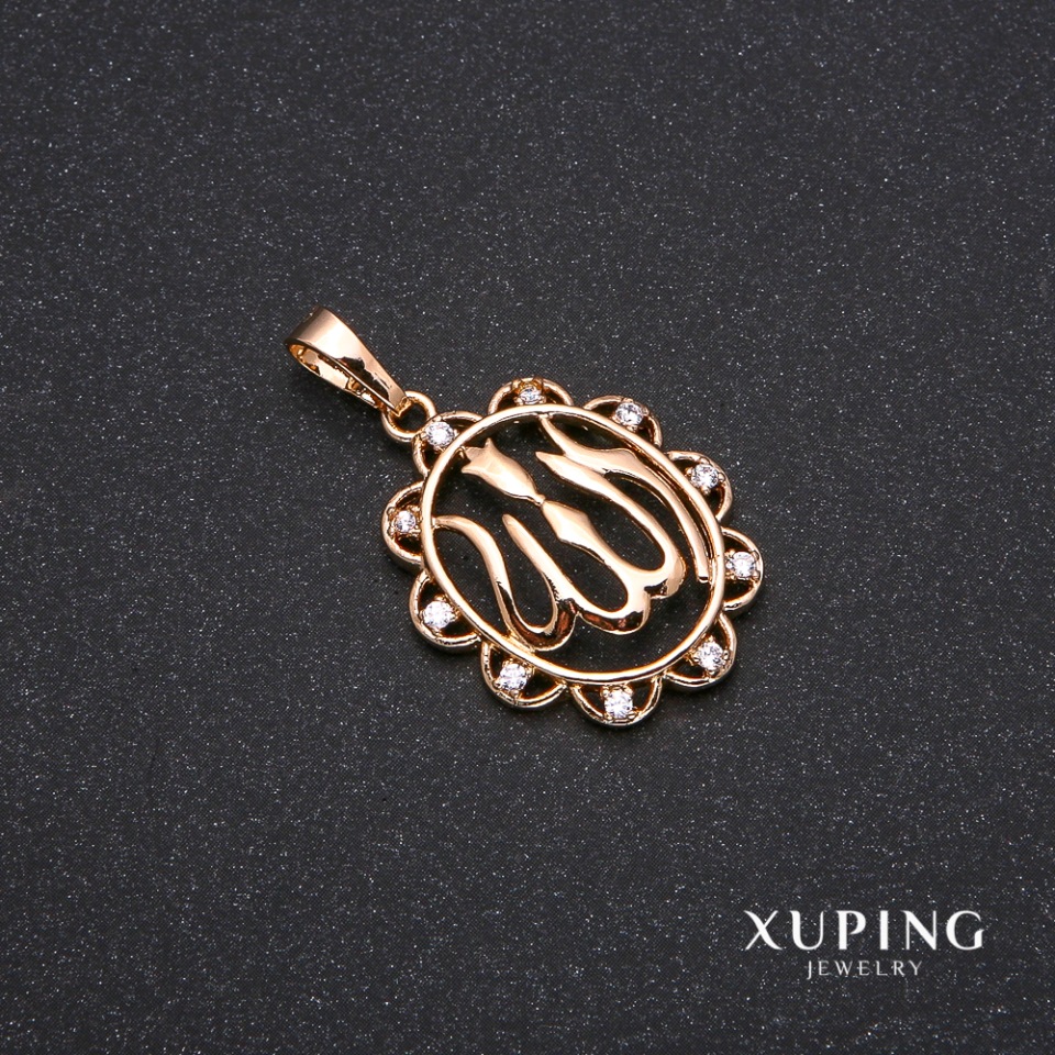 Pendant Xuping Sura with White Stones 22x34mm 18k Gold Plating