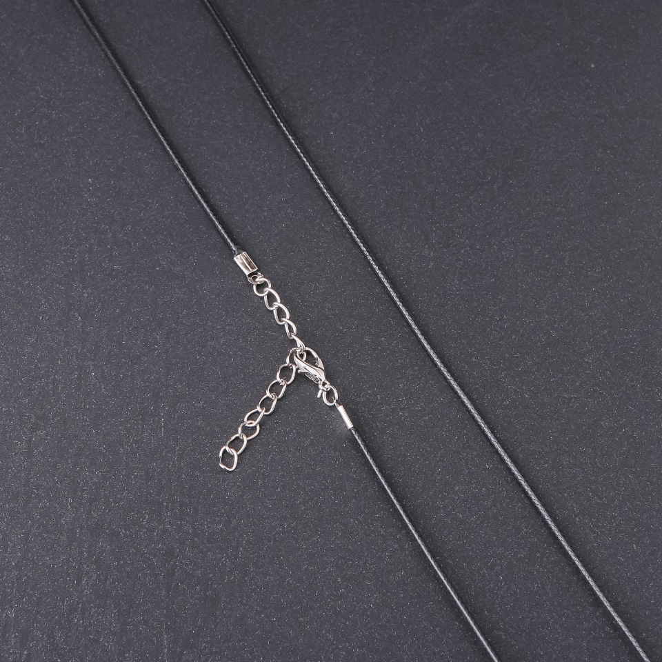 Price per pack / 10 pcs. Waxed cord for pendants "Waxed", diameter 2.5 mm, length 45 cm, black